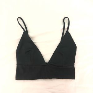 Zara Black Satin Bralette Top